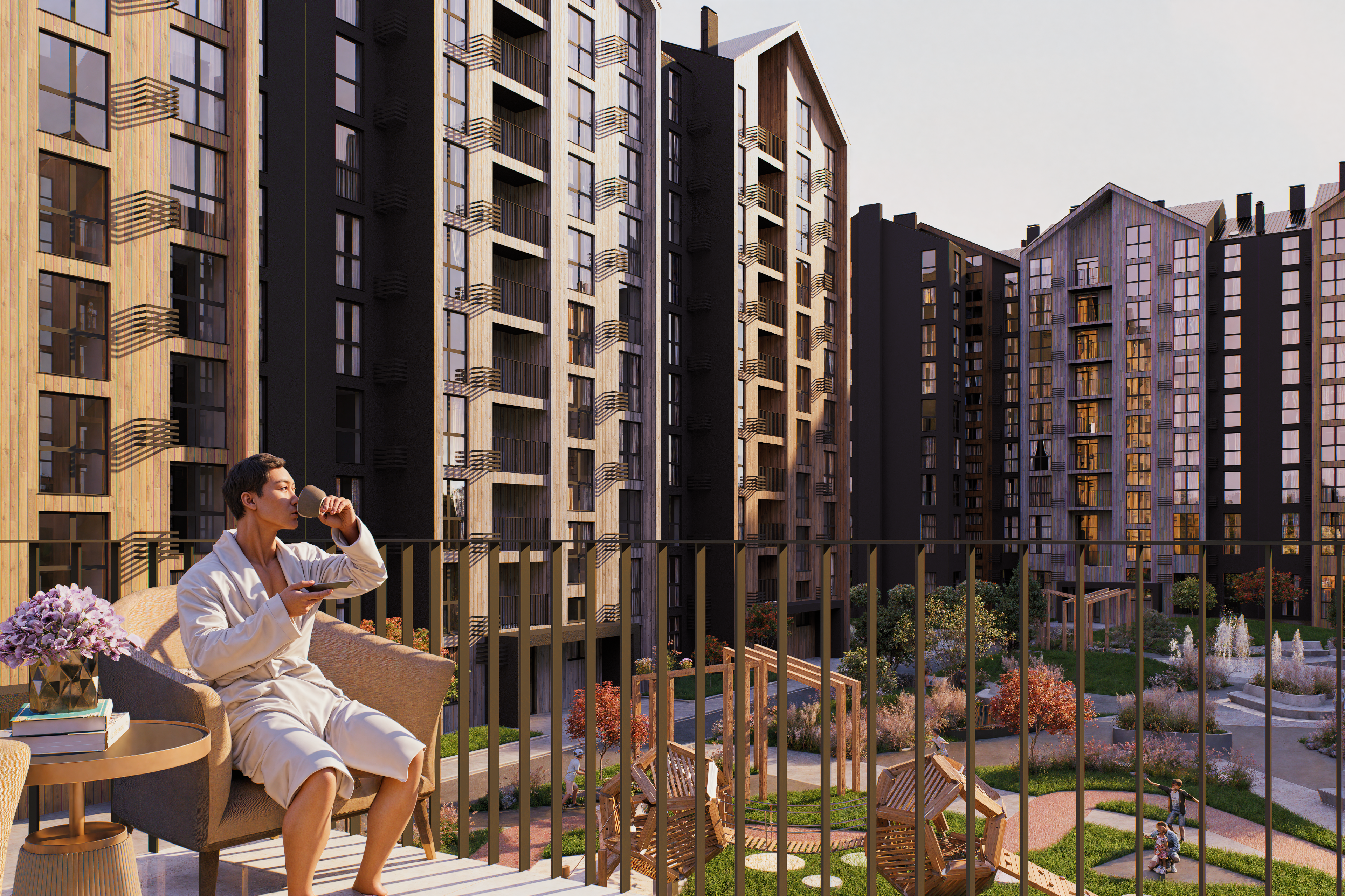 white house with blue door